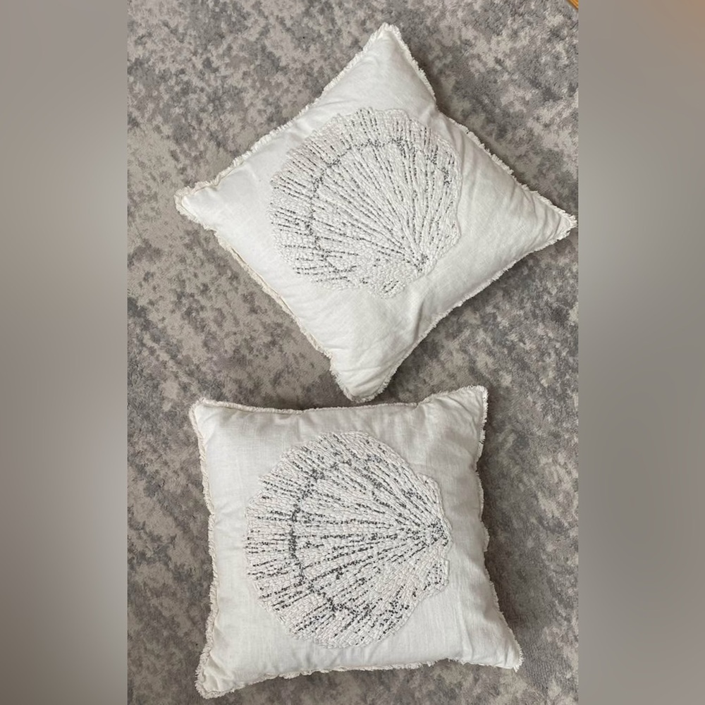 Beaded Shell Decorative Pillows